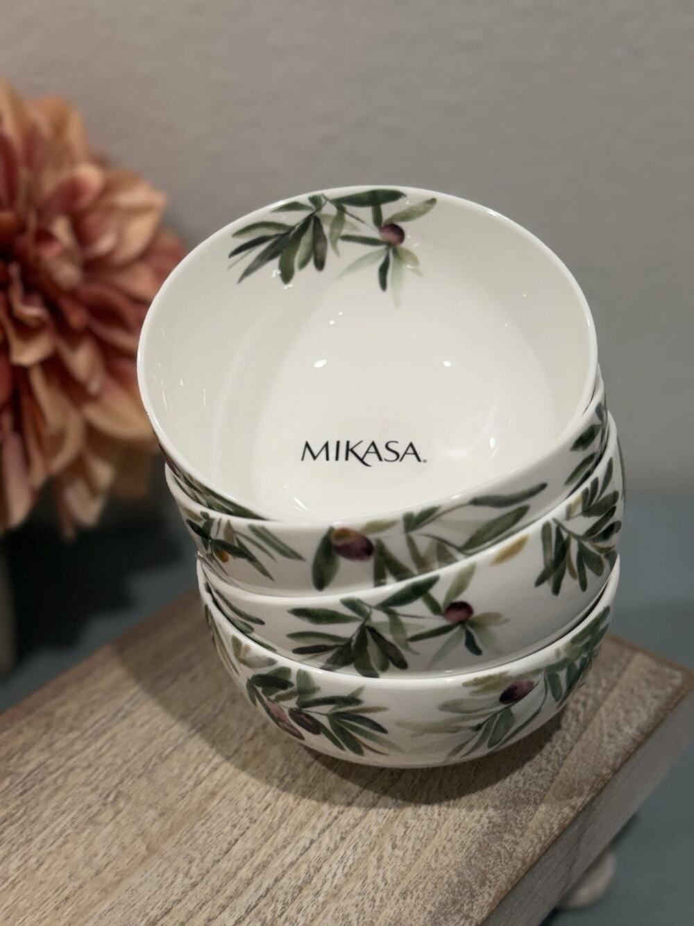 MIKASA - TUSCAN OLIVE - SMALL FRUIT APPETIZER BOWL - set of 4 - NEW 4.5”